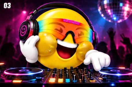 LMAOJI DJing at a party under a disco ball