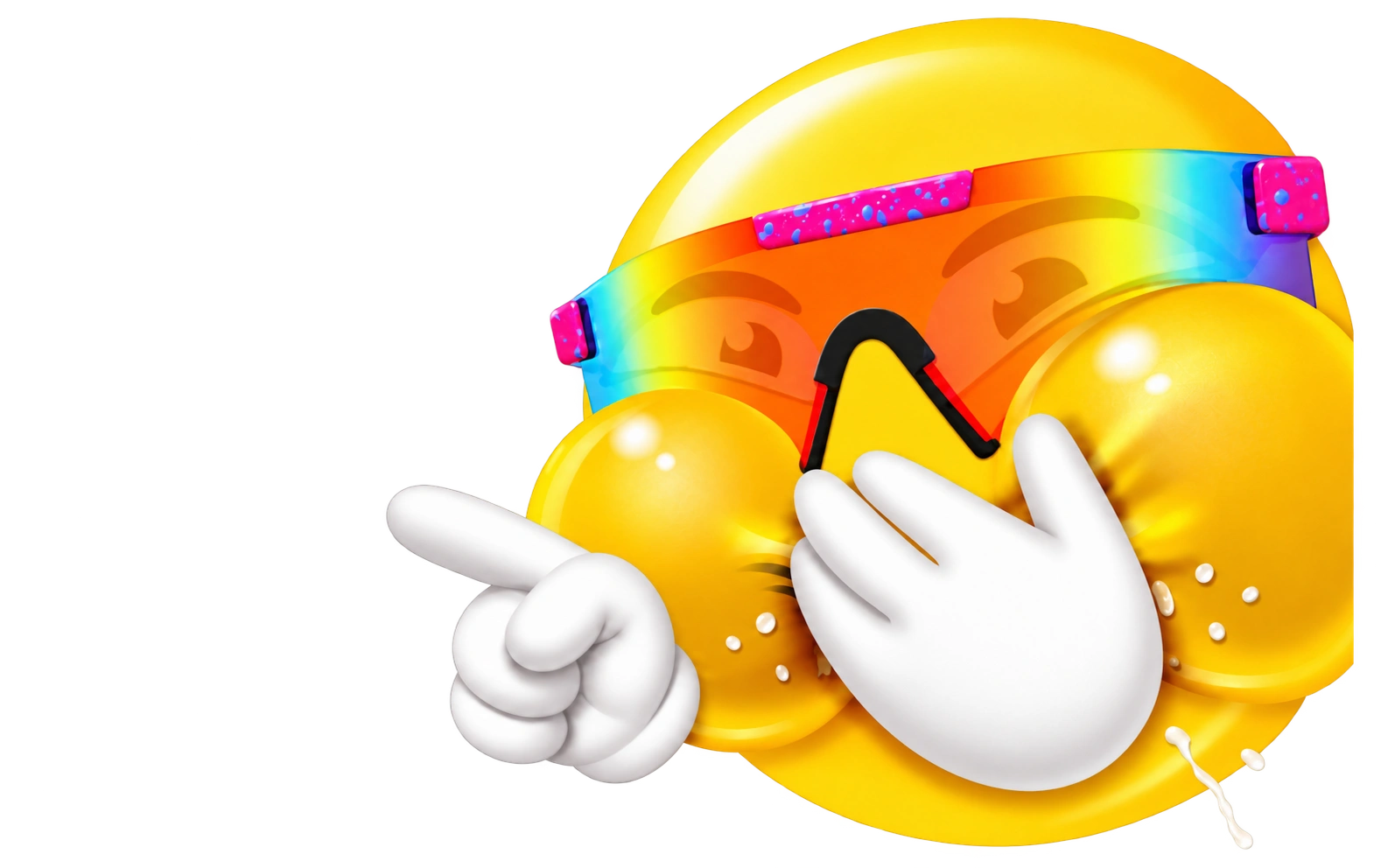 LMAOJI points a white-gloved finger towards the social links